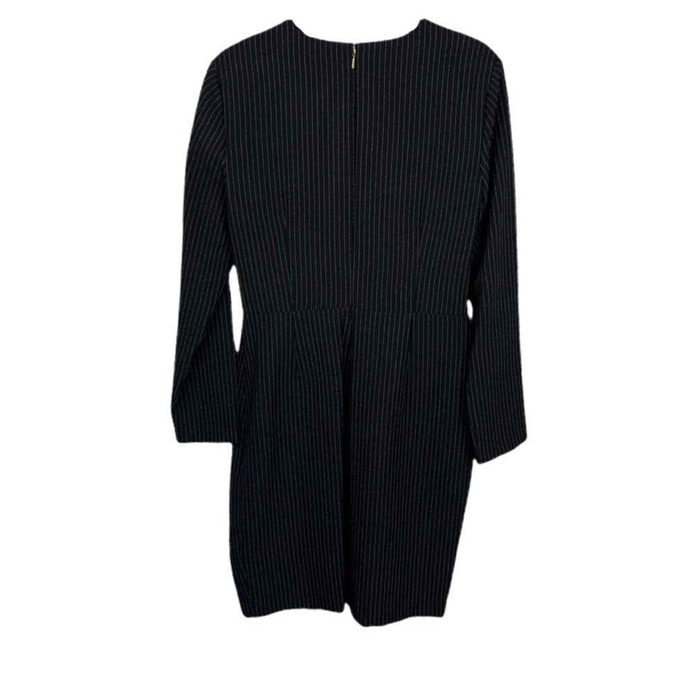 Donna Karan Black Striped Long Sleeve Dress - Picture 5 of 7